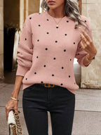 Women's Polka Dot Knitted Jumper with Soft Touch