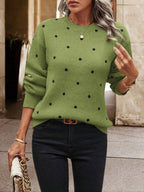 Women's Polka Dot Knitted Jumper with Soft Touch