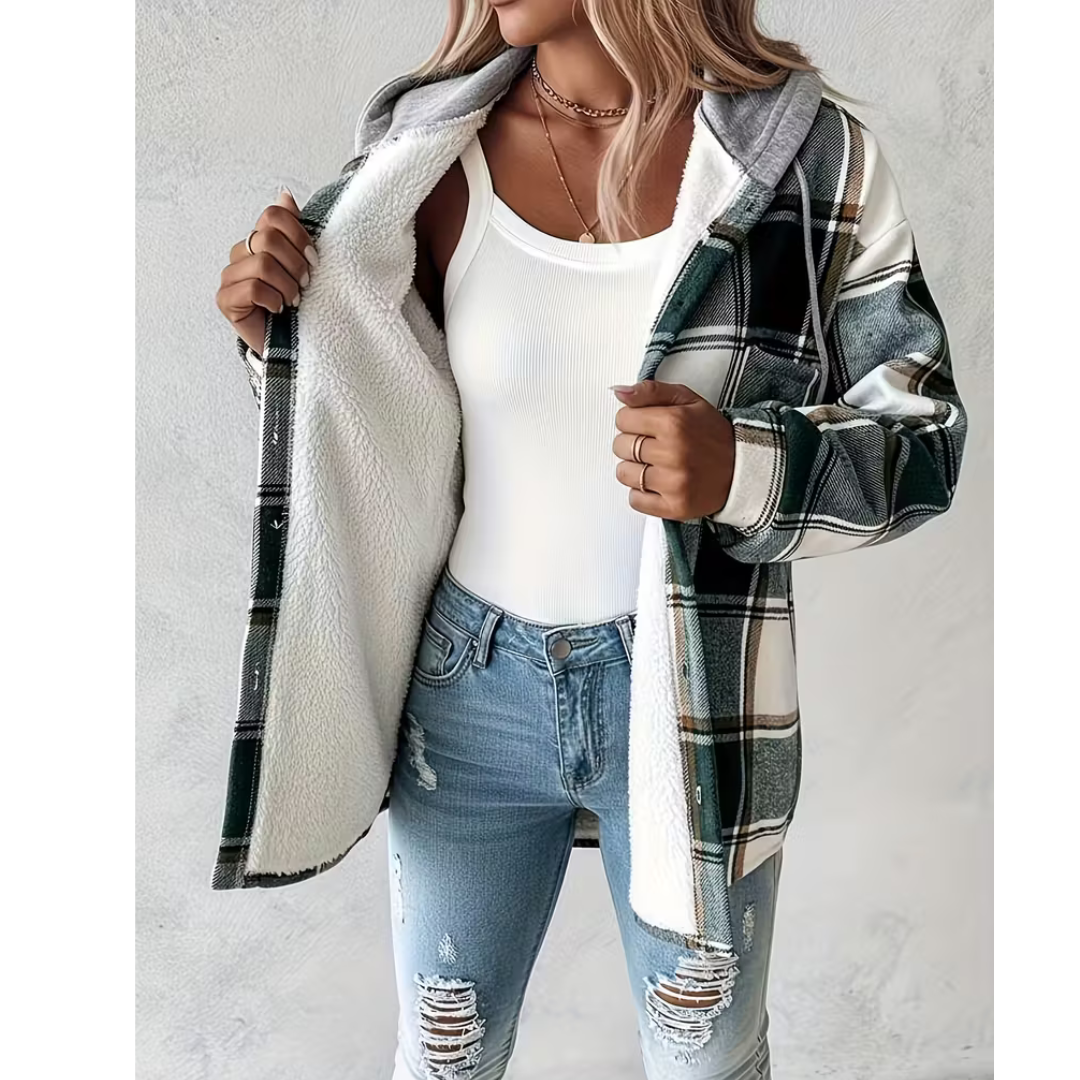 Women's Quilted Jacket with Classic Front Closure and Lightweight Fabric