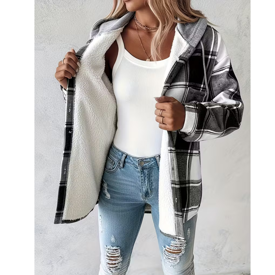 Women's Quilted Jacket with Classic Front Closure and Lightweight Fabric