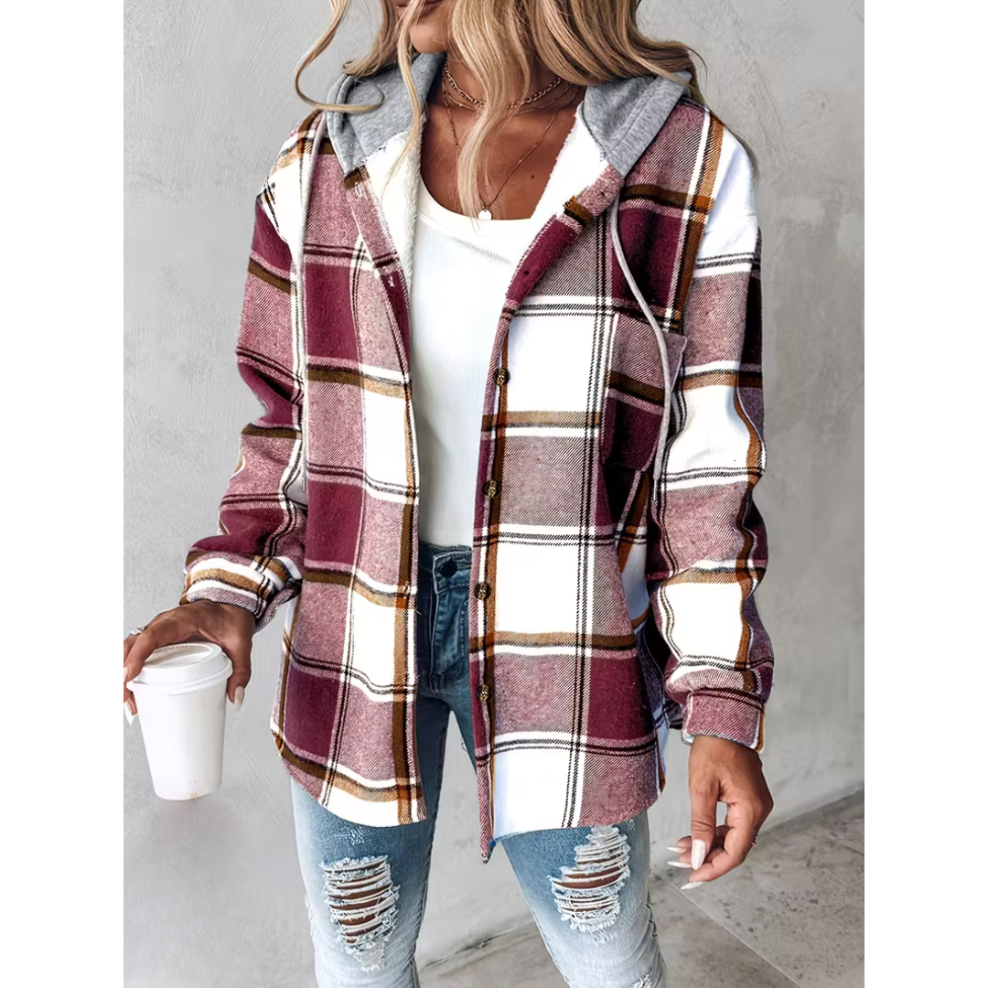 Women's Quilted Jacket with Classic Front Closure and Lightweight Fabric