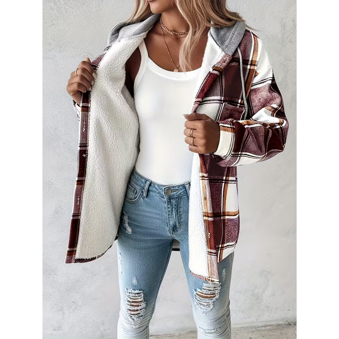 Women's Quilted Jacket with Classic Front Closure and Lightweight Fabric