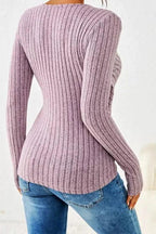 Women's Rib Knit Wrap Top with Feminine Fit
