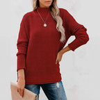 Women's Ribbed Knit Turtleneck Jumper with Longer Cut
