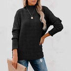 Women's Ribbed Knit Turtleneck Jumper with Longer Cut