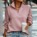 Women's Stand-Up Collar Half Zip Jumper with Soft Fabric