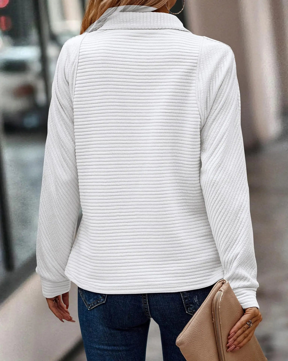 Women's Stand-Up Collar Half Zip Jumper with Soft Fabric