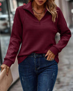Women's Stand-Up Collar Half Zip Jumper with Soft Fabric