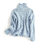 Women's Turtleneck Cable Knit Jumper with Lightweight Design