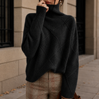 Women's Turtleneck Jumper in Soft Siracusa Diamond Knit
