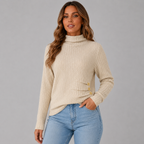Women's Turtleneck Jumper with Button Detail
