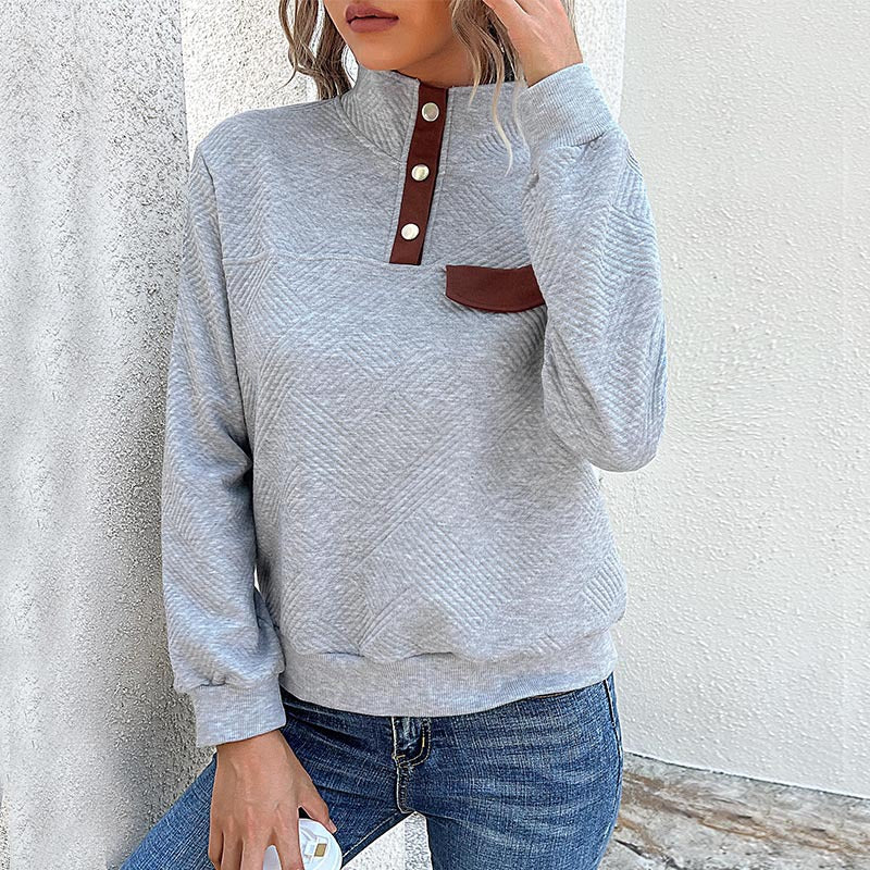 Women's Turtleneck Jumper with Button Details