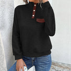 Women's Turtleneck Jumper with Button Details
