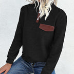 Women's Turtleneck Jumper with Button Details