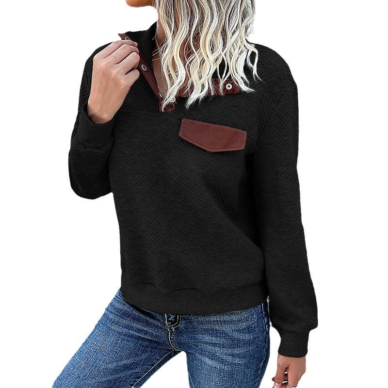 Women's Turtleneck Jumper with Button Details