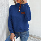 Women's Turtleneck Jumper with Button Details