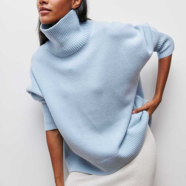 Women's Turtleneck Jumper with Casual Fit and Long Sleeves
