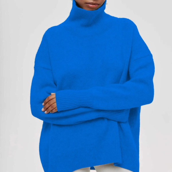 Women's Turtleneck Jumper with Casual Fit and Long Sleeves