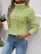 Women's Turtleneck Jumper with Long Sleeves and High Collar