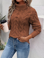 Women's Turtleneck Jumper with Long Sleeves and High Collar
