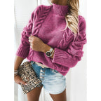 Women's Turtleneck Jumper with Long Sleeves and Smooth Surface