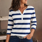 Women's V-Neck Knitted Jumper in Lightweight Fabric for Layering