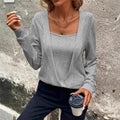 Women's V-Neck Long Sleeve Jumper in Premium Knit Fabric