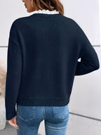 Women's V-neck Knitted Jumper with Comfortable Fit