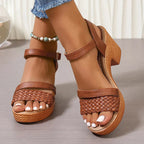 Woven Platform Sandals | Textured Design with Adjustable Ankle Strap | Comfortable Footwear for Everyday Style 3