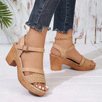 Woven Platform Sandals | Textured Design with Adjustable Ankle Strap | Comfortable Footwear for Everyday Style 4