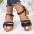Woven Platform Sandals | Textured Design with Adjustable Ankle Strap | Comfortable Footwear for Everyday Style 7