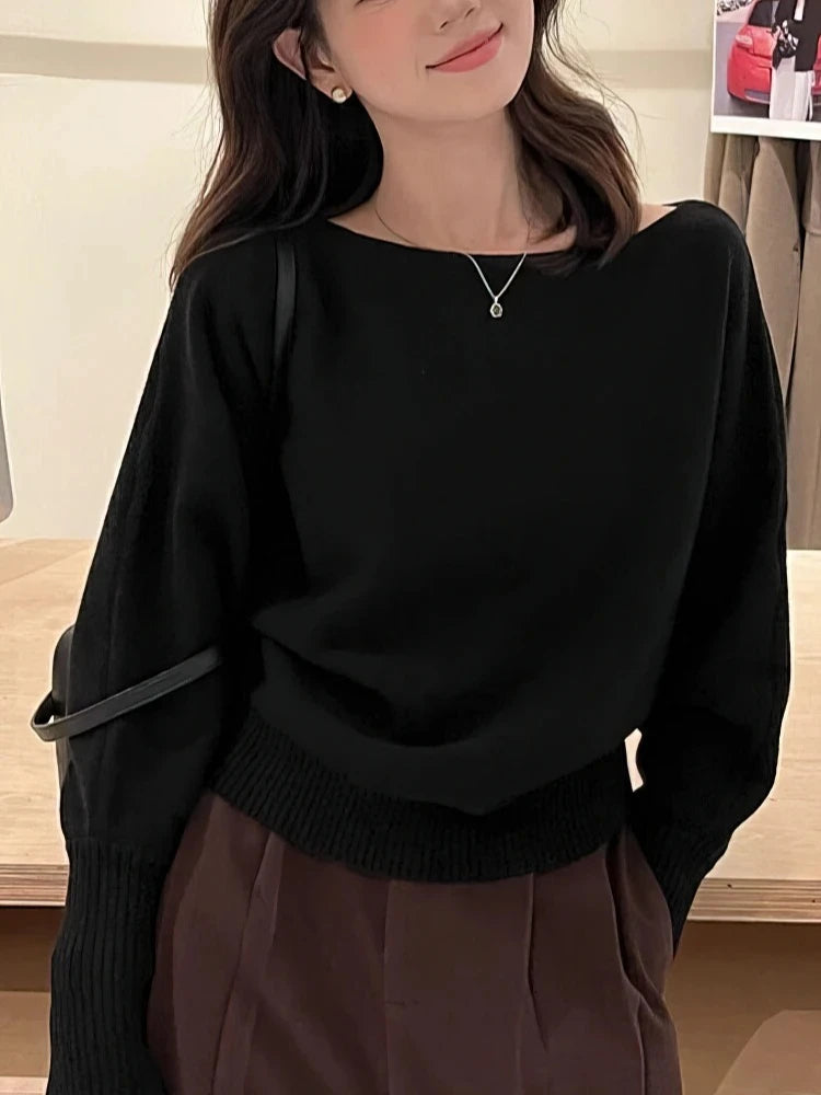Women's Batwing Sleeve Off Shoulder Jumper