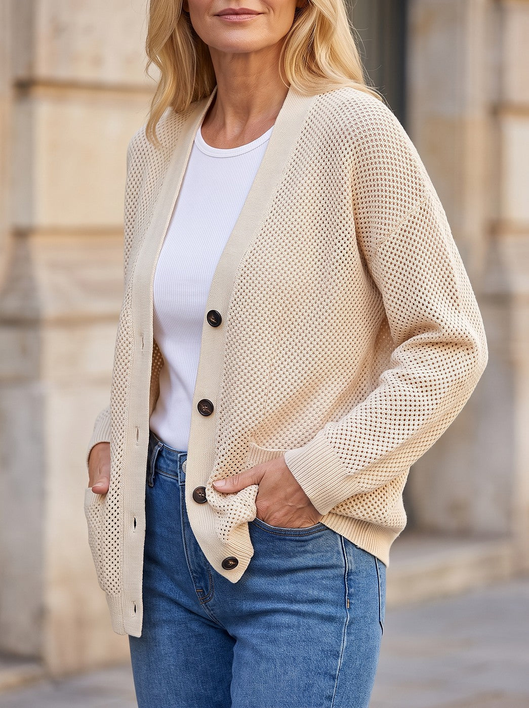 Women's Crochet Open Knit Cardigan