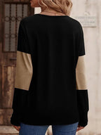 Women's Deep V Colour Block Jersey Top