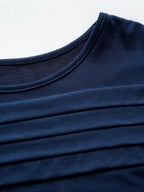 Women's Pintuck Round Neck Long Sleeve Blouse