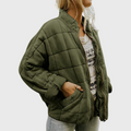 Women's Quilted Oversized Jacket with Pockets