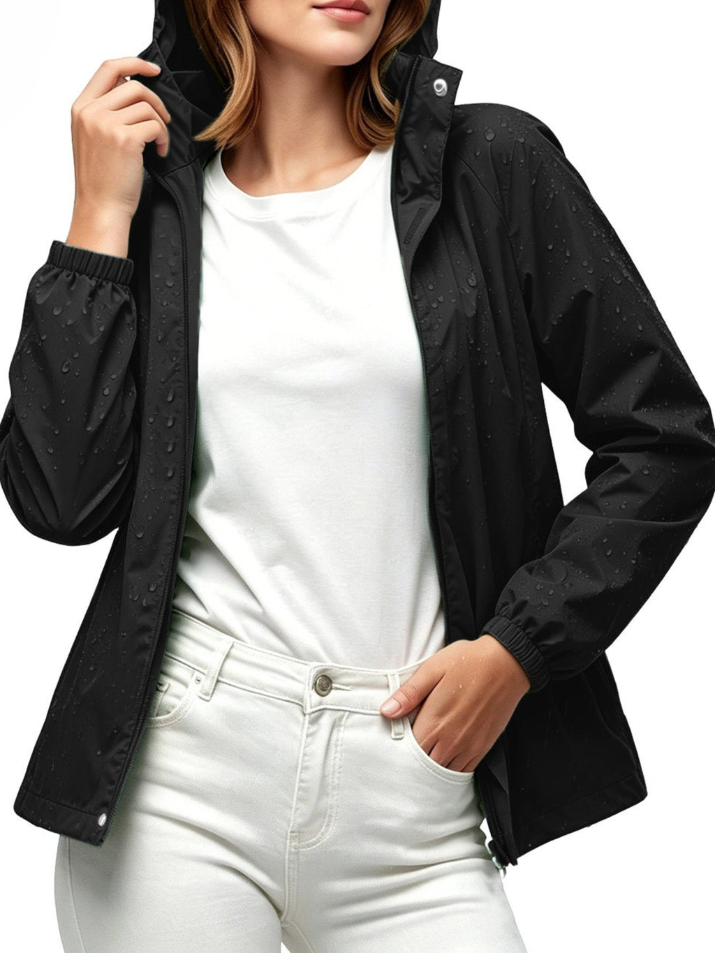 Women's Lightweight Hooded Windbreaker Jacket