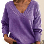 Women's Wide Sleeve Plunge Neck Jumper