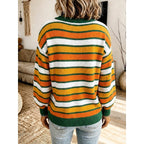 Women's Multi Stripe Ribbed Knit Jumper