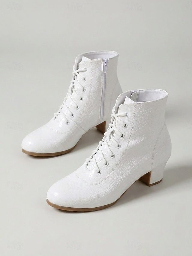 Women's Croc Lace Up Ankle Boots