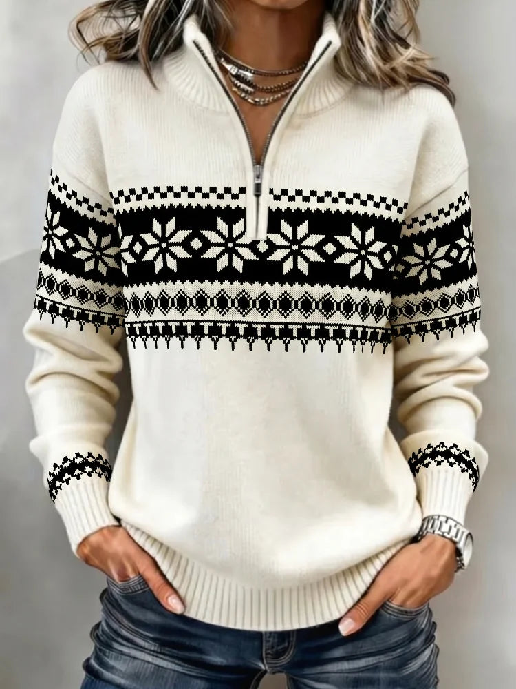 Women's Fair Isle Half Zip Jumper