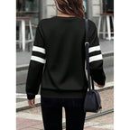 Women's Contrast Sleeve Zip Up Sweatshirt
