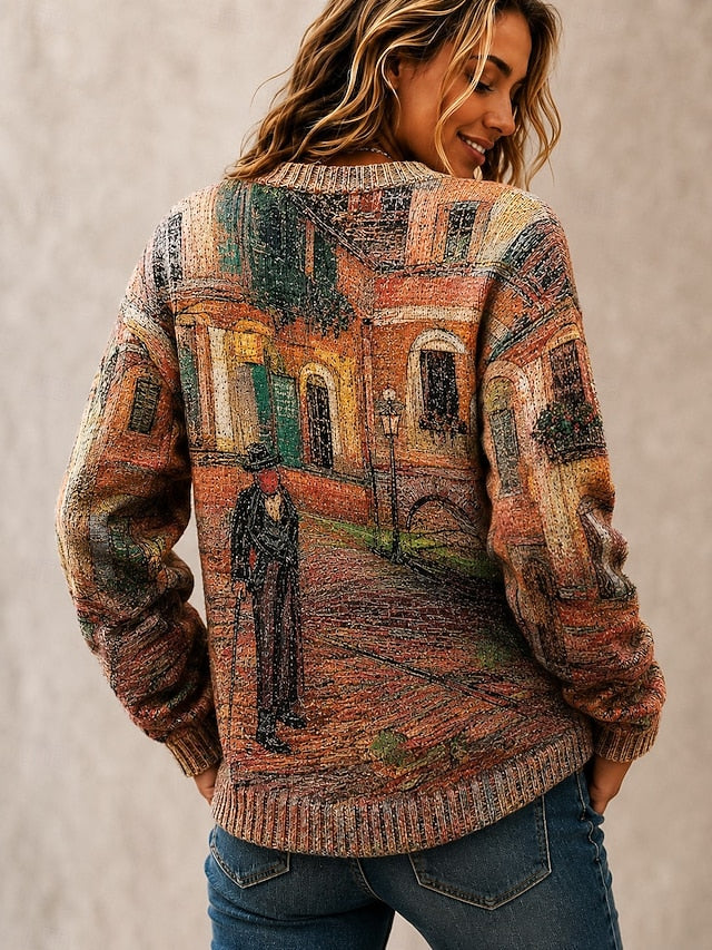 Women's Multicoloured Art Knit Cardigan