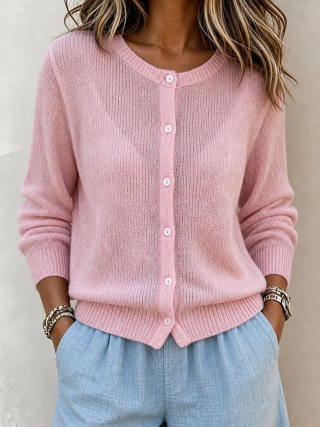 Women's Ribbed Button Up Cardigan