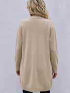 Women's Ribbed Knit Cardigan with Side Pockets