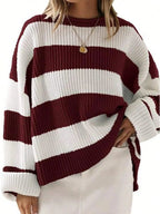 Women's Oversized Chunky Knit Stripe Jumper