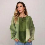 Women's Waffle Knit Henley Jumper