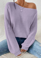 Women's Off Shoulder Slouchy Knit Jumper
