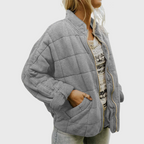 Women's Quilted Oversized Jacket with Pockets