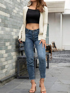 Women's Shawl Collar Open Front Jersey Cardigan